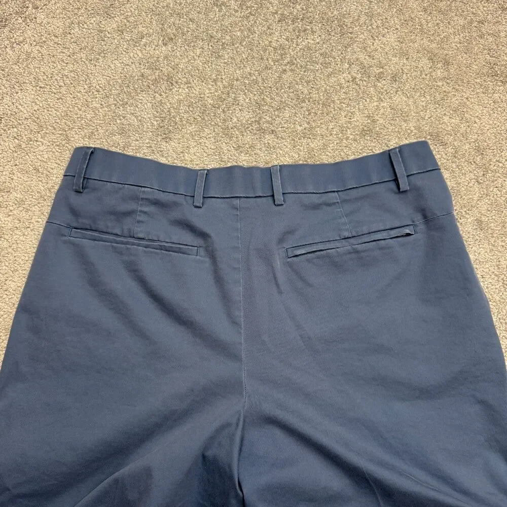 Banana Republic Aiden Chino Shorts Mens 35 Navy Blue Flat Front Casual Preppy